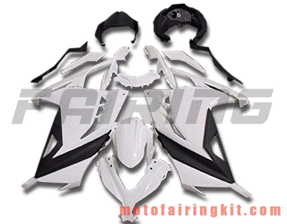 Kits de carenado aptos para EX300R ZX300R 2013 2014 2015 2016 2017 EX300R ZX300R Molde de inyección de plástico ABS Carrocería completa para motocicleta Marco de carrocería de posventa (blanco y negro) B038