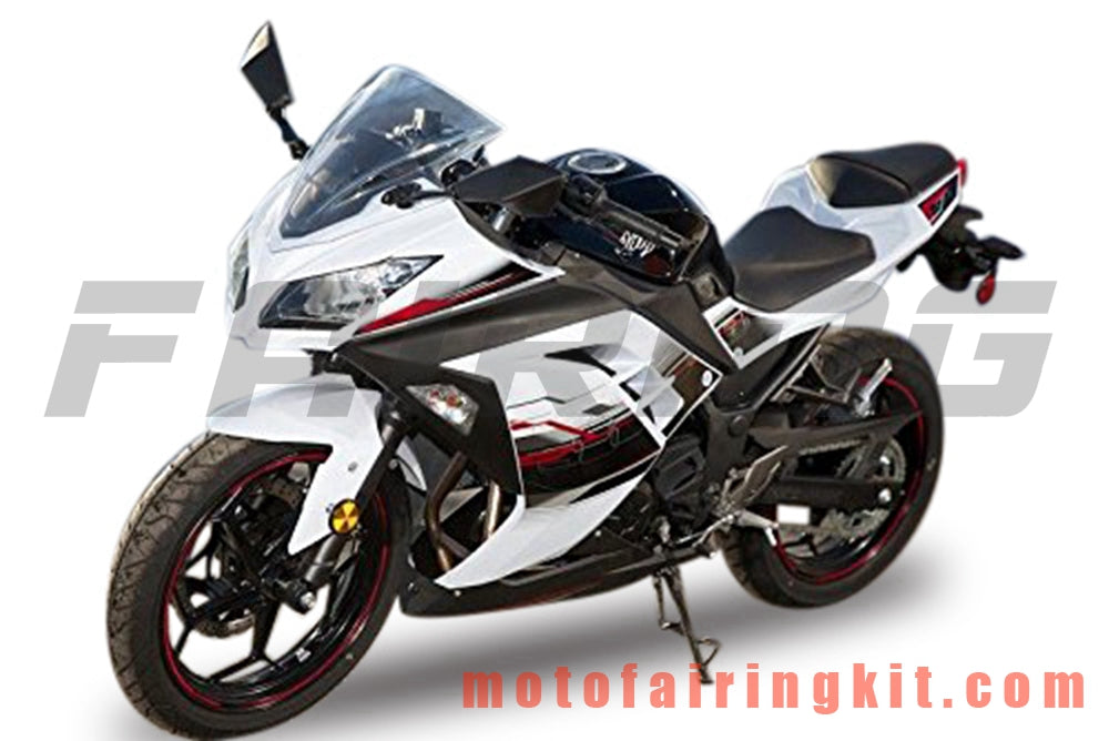 Fairing Kits Fit for EX300R ZX300R 2013 2014 2015 2016 2017 EX300R ZX300R Plastic ABS Injection Mold Complete Motorcycle Body Aftermarket Bodywork Frame (White & Black) B039