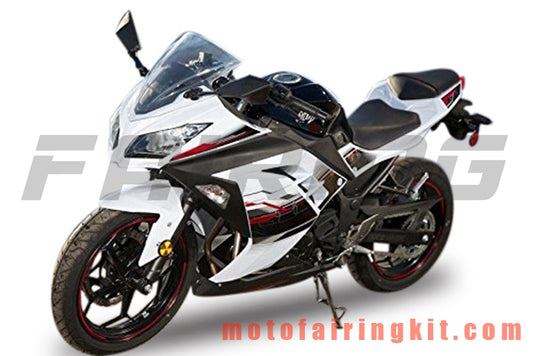 フェアリングキット EX300R ZX300R 2013 2014 2015 2016 2017 EX300R ZX300R プラスチック ABS 射出成形 完全なオートバイボディ アフターマーケットボディワークフレーム (ホワイト &amp; ブラック) B039