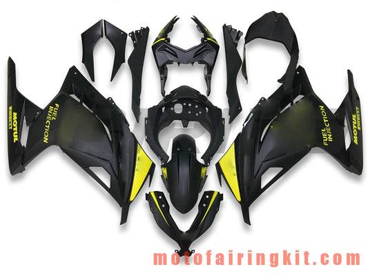 Kits de carenado aptos para EX300R ZX300R 2013 2014 2015 2016 2017 EX300R ZX300R Molde de inyección de plástico ABS Carrocería completa para motocicleta Marco de carrocería de posventa (negro y amarillo) B041