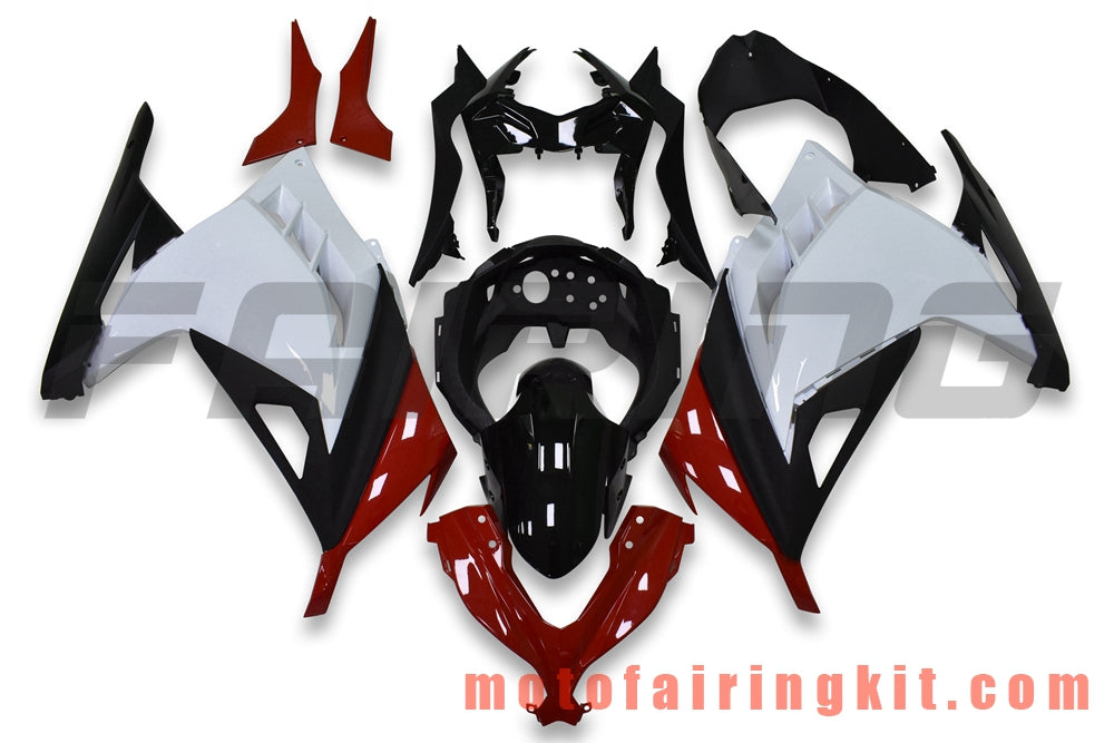 Fairing Kits Fit for EX300R ZX300R 2013 2014 2015 2016 2017 EX300R ZX300R Plastic ABS Injection Mold Complete Motorcycle Body Aftermarket Bodywork Frame (White & Red) B042