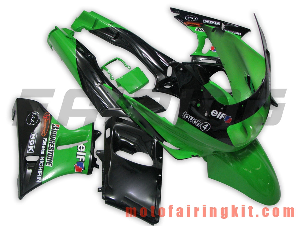 Fairing Kits Fit for ZZR400 1993 - 2007 93 94 95 96 97 98 99 02 03 04 05 06 07 Plastic ABS Injection Mold Complete Motorcycle Body Aftermarket Bodywork Frame (Green & Black) B001