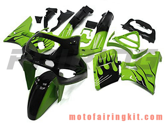 Kits de carenado aptos para ZZR400 1993 - 2007 93 94 95 96 97 98 99 02 03 04 05 06 07 Molde de inyección de plástico ABS Carrocería completa para motocicleta Carrocería del mercado de accesorios Marco (verde y negro) B009