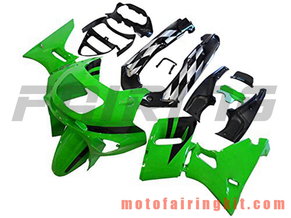 Kits de carenado aptos para ZZR400 1993 - 2007 93 94 95 96 97 98 99 02 03 04 05 06 07 Molde de inyección de plástico ABS Carrocería completa para motocicleta Carrocería del mercado de accesorios Marco (verde y negro) B010