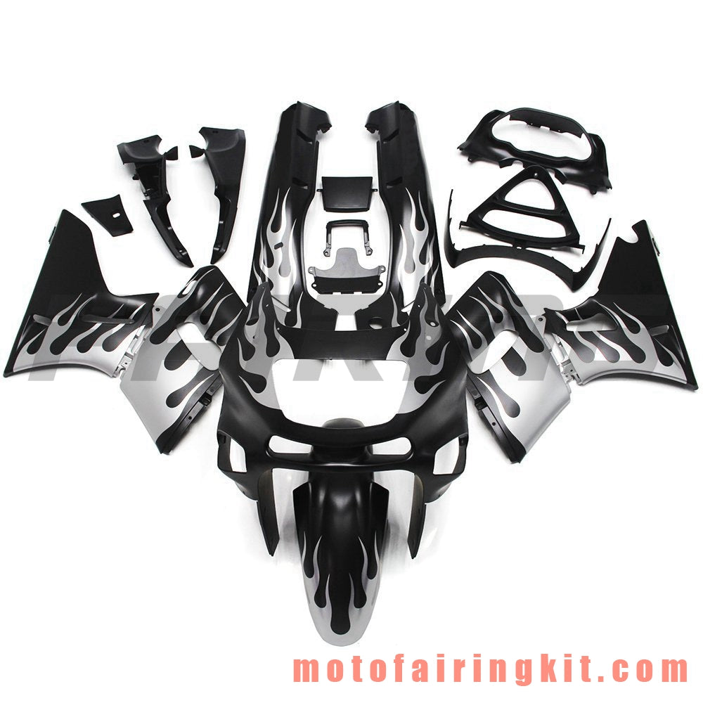 Fairing Kits Fit for ZZR400 1993 - 2007 93 94 95 96 97 98 99 02 03 04 05 06 07 Plastic ABS Injection Mold Complete Motorcycle Body Aftermarket Bodywork Frame (Black & Silver) B011