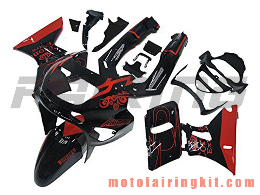 Kits de carenado aptos para ZZR400 1993 - 2007 93 94 95 96 97 98 99 02 03 04 05 06 07 Molde de inyección de plástico ABS Carrocería completa para motocicleta Marco de carrocería de posventa (negro y rojo) B012