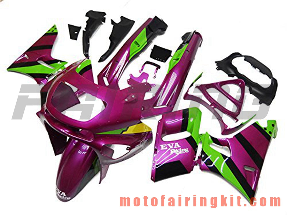 Fairing Kits Fit for ZZR400 1993 - 2007 93 94 95 96 97 98 99 02 03 04 05 06 07 Plastic ABS Injection Mold Complete Motorcycle Body Aftermarket Bodywork Frame (Purple & Green) B019