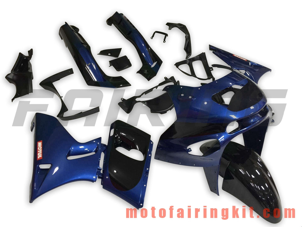 Fairing Kits Fit for ZZR400 1993 - 2007 93 94 95 96 97 98 99 02 03 04 05 06 07 Plastic ABS Injection Mold Complete Motorcycle Body Aftermarket Bodywork Frame (Blue & Black) B021