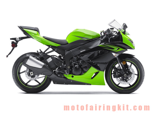 Calcomanías adhesivas para motocicletas ZX6R ZX-6R 636 2009 2010 2011 2012 09 10 11 12 Calcomanía de carenado de carreras de motocicletas (verde y negro)