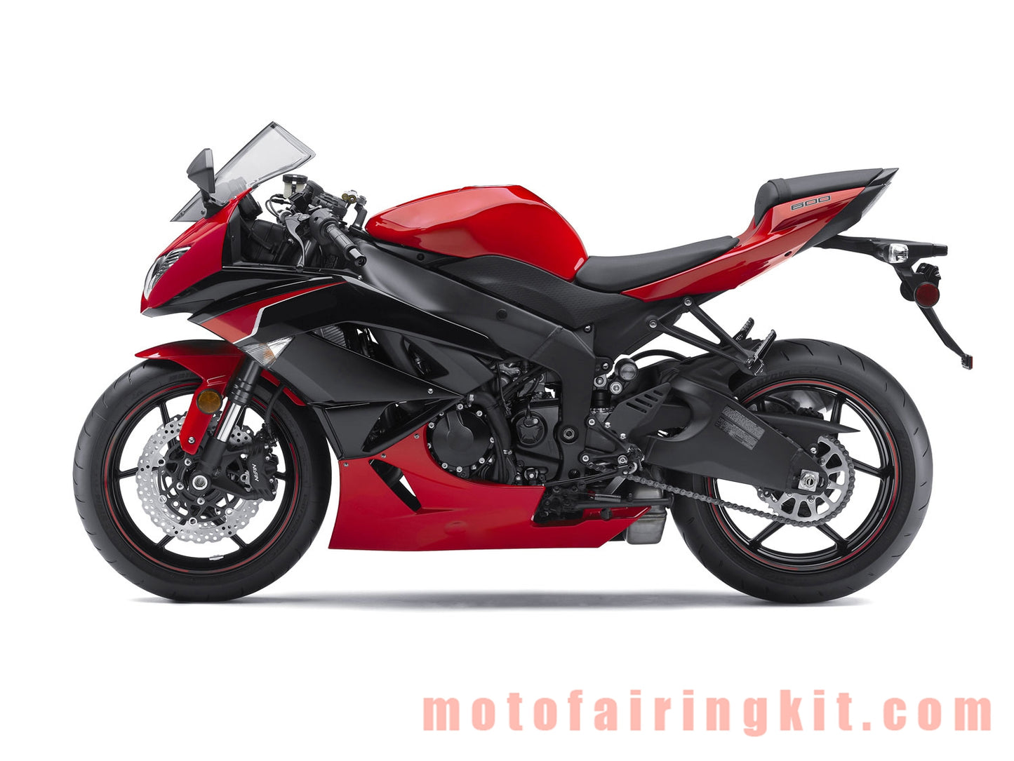 オートバイ デカール ステッカー ZX6R ZX-6R 636 2009 2010 2011 2012 09 10 11 12 バイク レーシング フェアリング デカール (レッド &amp; シルバー)