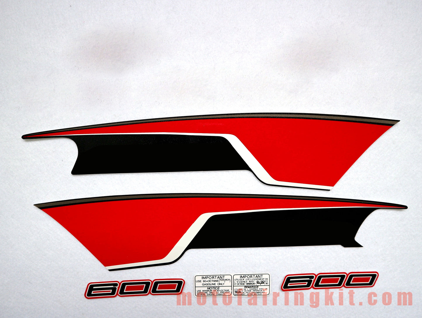 Motorcycle Decals Sticker for ZX6R ZX-6R 636 2009 2010 2011 2012 09 10 11 12 Motorbike Racing Fairing Decal (Red & Silver)