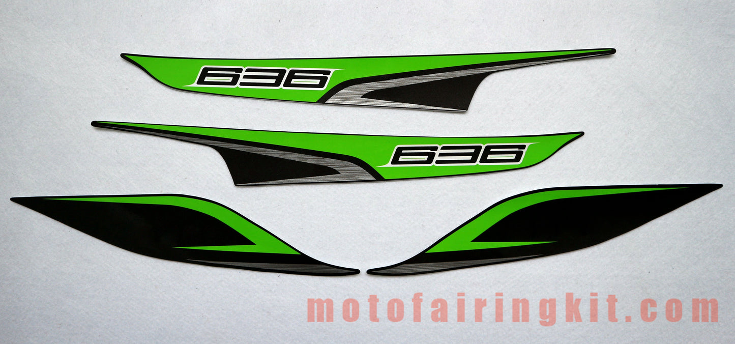 Motorcycle Decals Sticker for ZX6R ZX-6R 636 2013 2014 2015 2016 Motorbike Racing Fairing Decal (Green & Black)