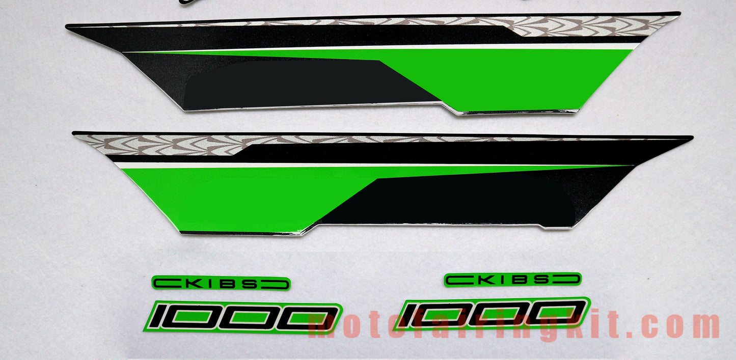 Motorcycle Decals Sticker for ZX-10R ZX10R 2011 2012 2013 2014 2015 Motorbike Racing Fairing Decal (Green & Silver)