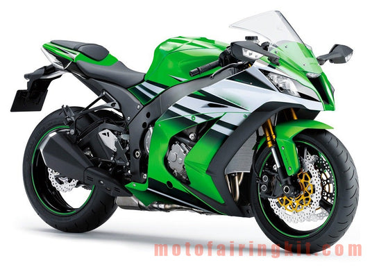 Motorcycle Decals Sticker for ZX-10R ZX10R 2011 2012 2013 2014 2015 Motorbike Racing Fairing Decal (Green & White)