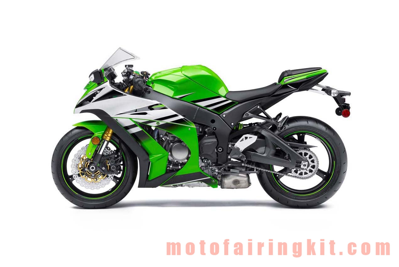 Motorcycle Decals Sticker for ZX-10R ZX10R 2011 2012 2013 2014 2015 Motorbike Racing Fairing Decal (Green & White)