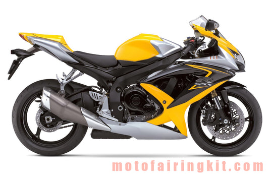 Motorcycle Decals Sticker for GSX-R750 GSX-R600 K8 2008 2009 2010 GSXR 600 750 Motorbike Racing Fairing Decal (Yellow & Gray)