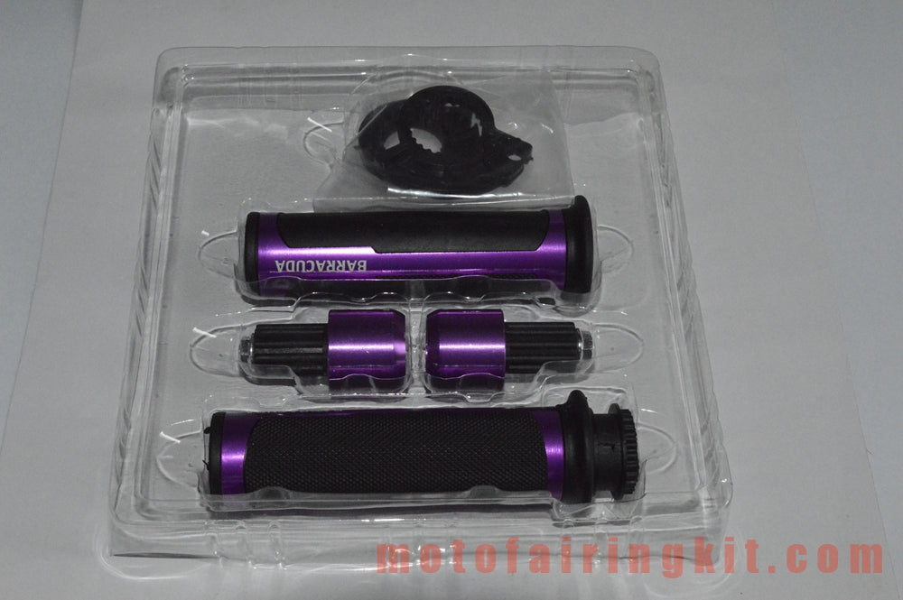 Generic Motorcycle 7/8 Inch Aluminum Rubber Handlebar Grips with Bar Ends Caps Plugs For The Bike Use Handlebars With An Inner Diameter Of 22mm (7/8 ")(Purple & Black)