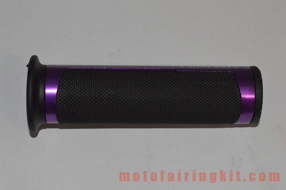 Generic Motorcycle 7/8 Inch Aluminum Rubber Handlebar Grips with Bar Ends Caps Plugs For The Bike Use Handlebars With An Inner Diameter Of 22mm (7/8 ")(Purple & Black)