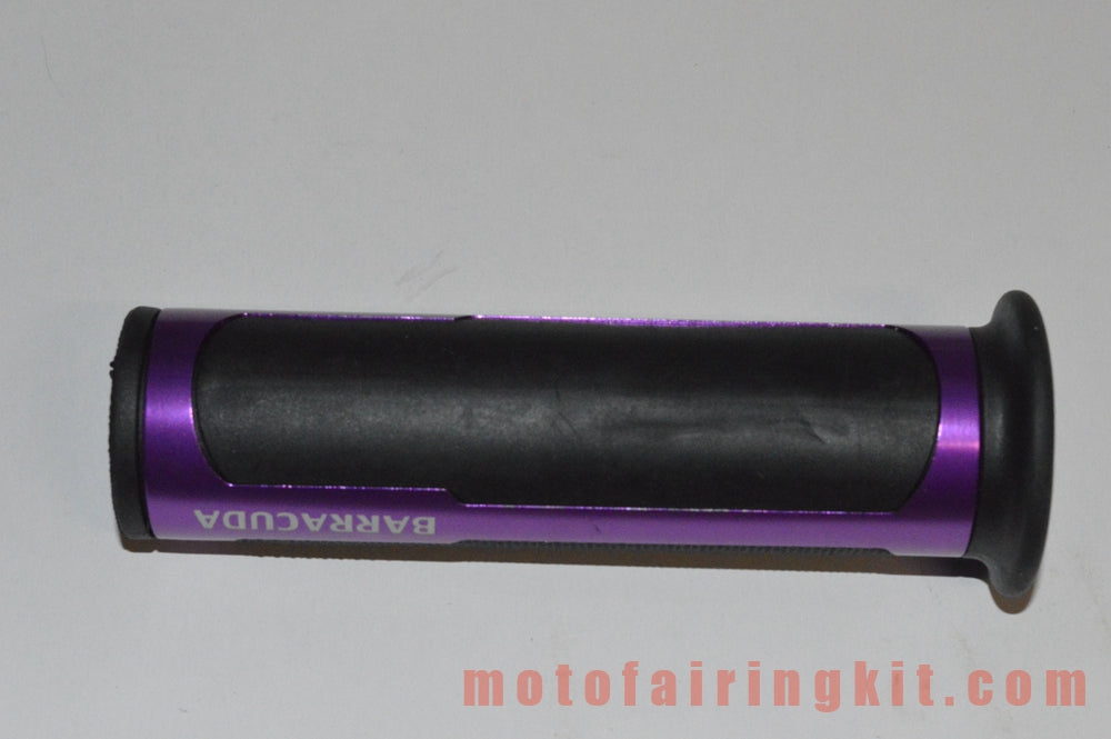 Generic Motorcycle 7/8 Inch Aluminum Rubber Handlebar Grips with Bar Ends Caps Plugs For The Bike Use Handlebars With An Inner Diameter Of 22mm (7/8 ")(Purple & Black)