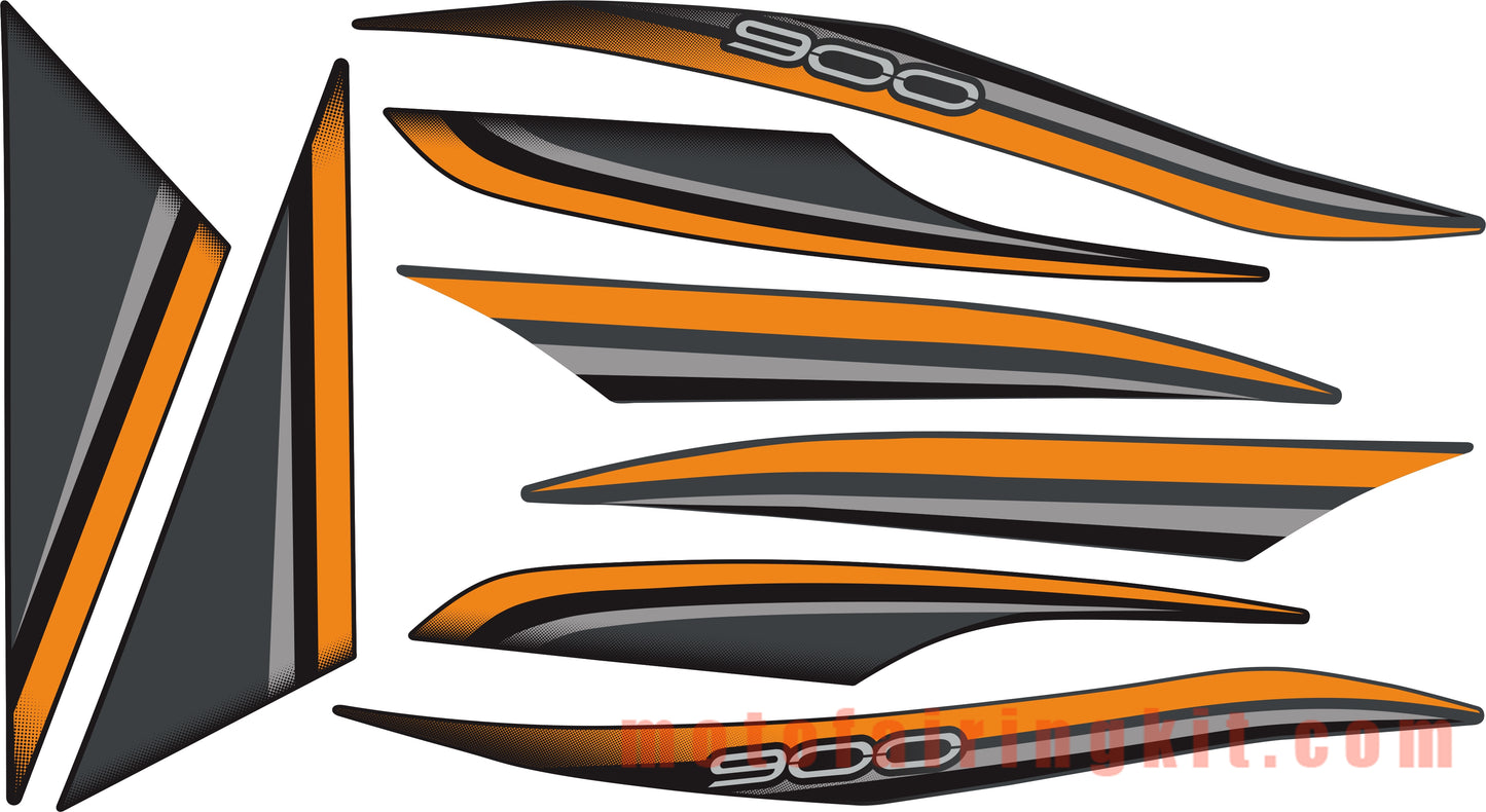 Motorcycle Decals Sticker for Z900 2017 2018 2019 Motorbike Racing Fairing Decal (Orange)