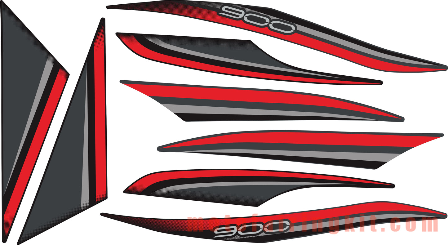 Motorcycle Decals Sticker for Z900 2017 2018 2019 Motorbike Racing Fairing Decal (Red)