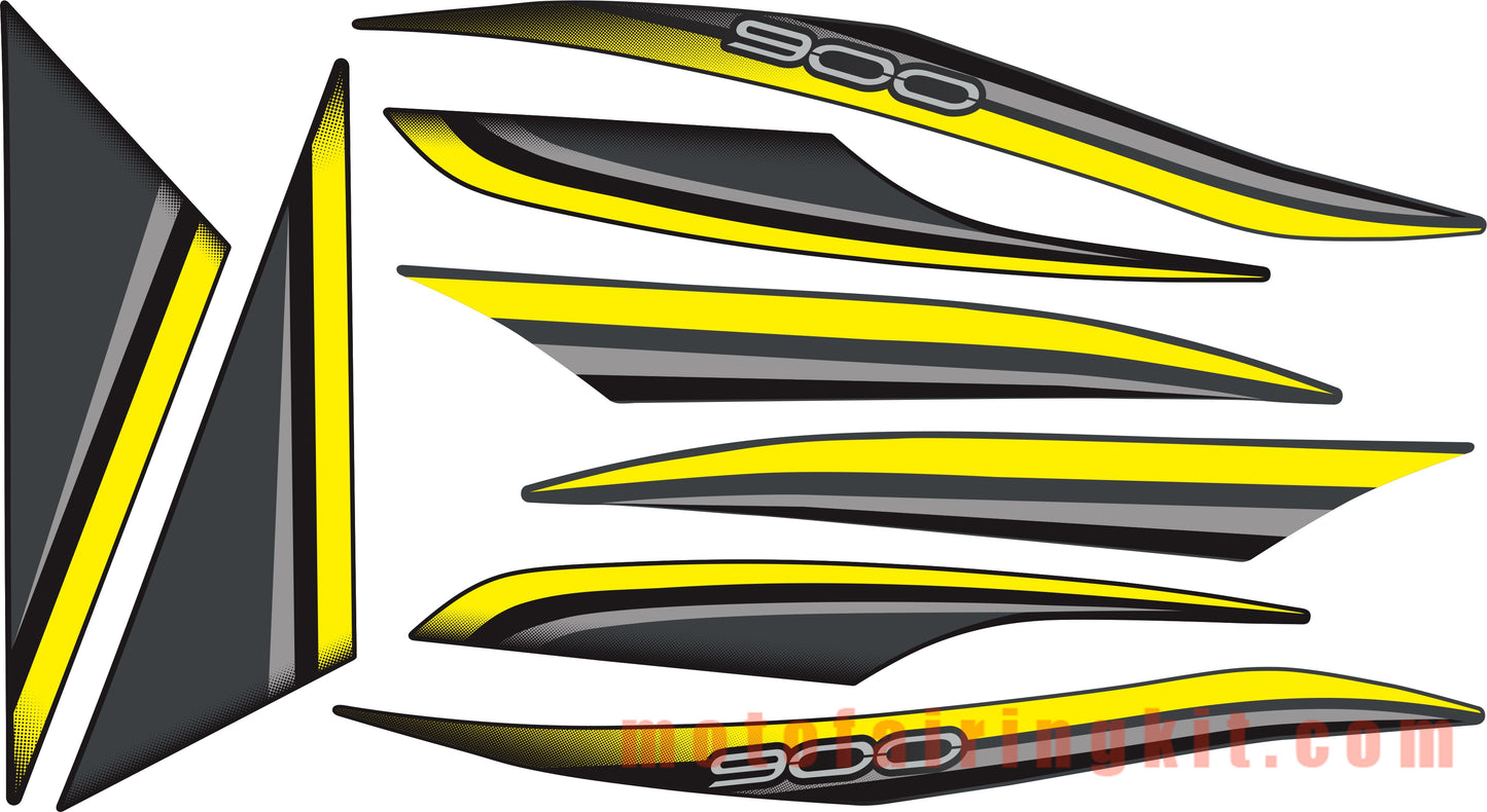 Motorcycle Decals Sticker for Z900 2017 2018 2019 Motorbike Racing Fairing Decal (Yellow)