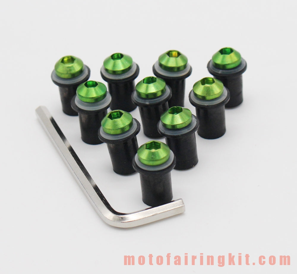 Generic Windshield Well nuts Bolts Screw Nut Motorcycle Anodized Aluminum Green